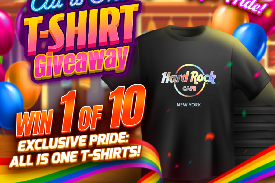 Hard rock cafe all is one t-shirt giveaway for pride month