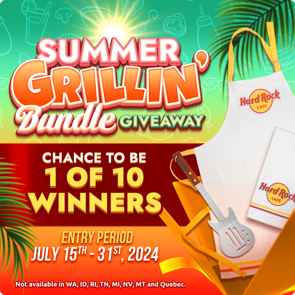 Hard rock cafe summer grillin' bundle giveaway with a chance to be one of 10 winners